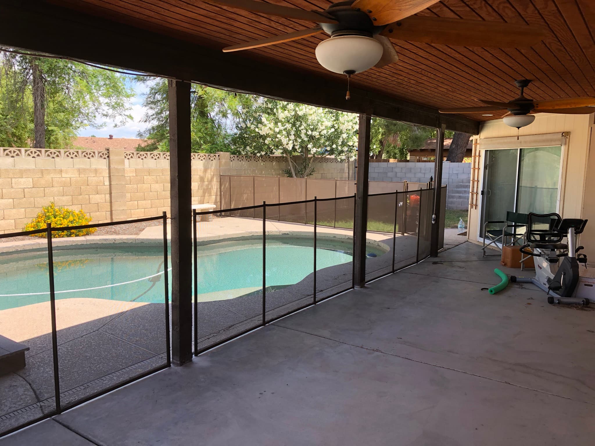 Removable mesh pool fence installation — Scottsdale AZ