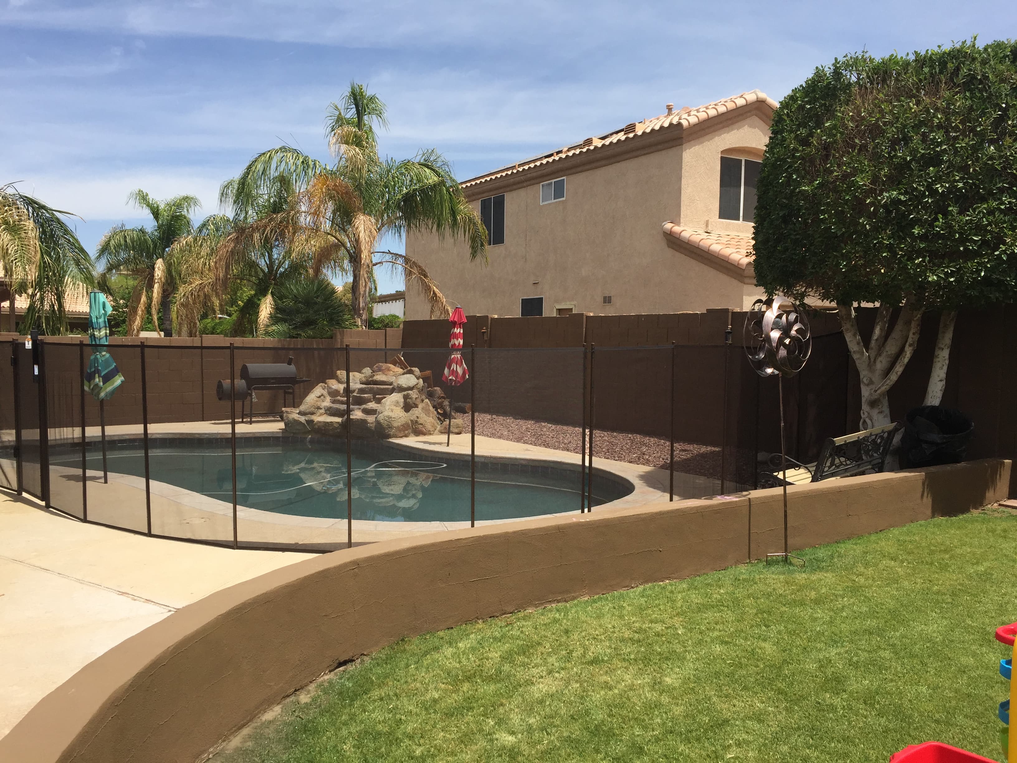 Removable pool fence installation — Glendale AZ residential pool