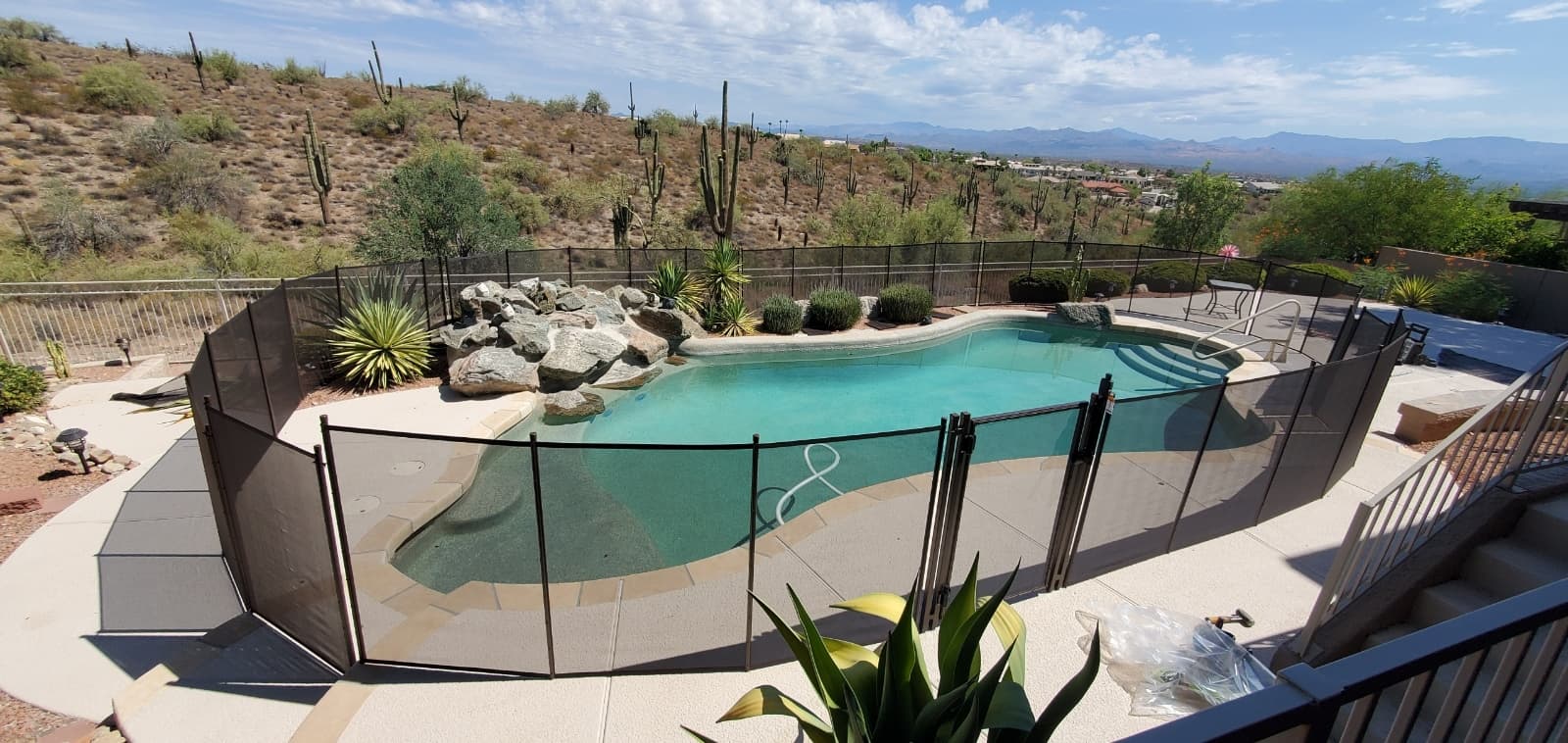 Pool fence installation — Maricopa County AZ, summer 2022