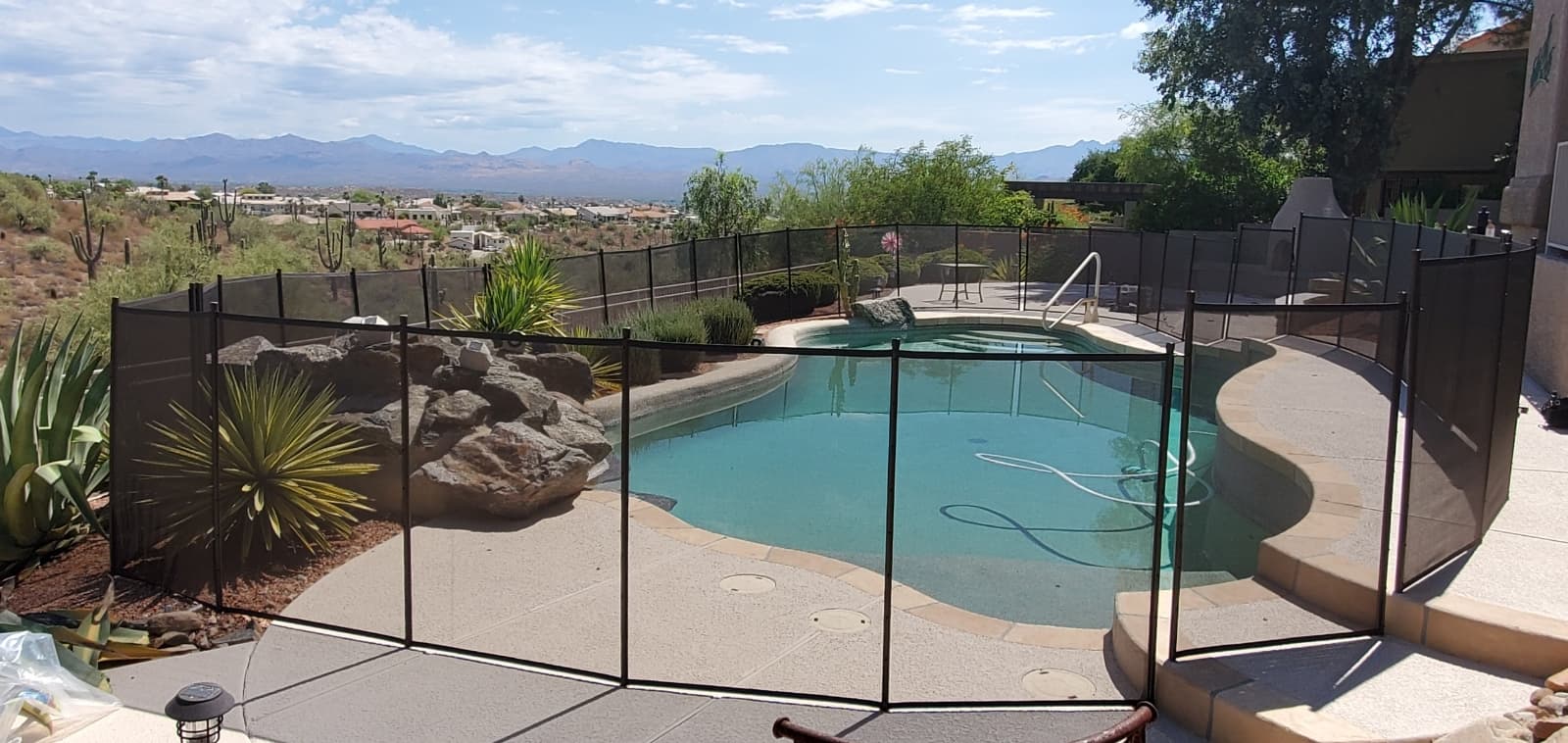 Removable pool safety fence — Arizona residential installation, July 2022